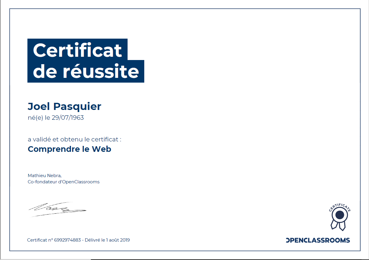 Certificat de compétence